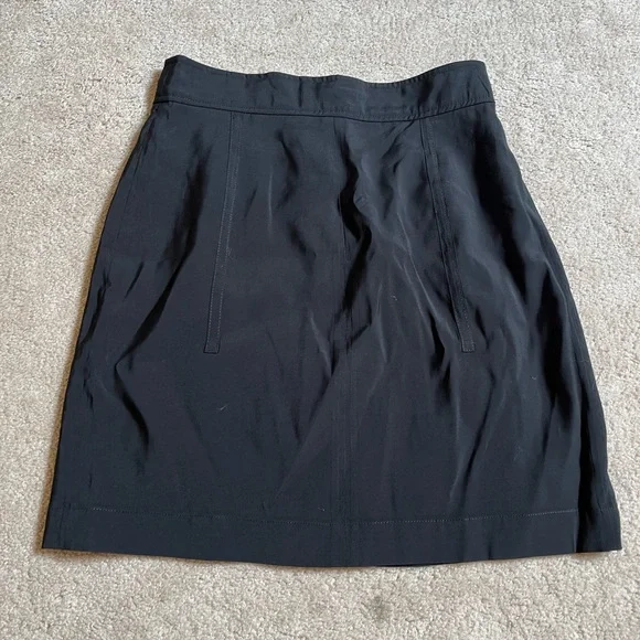 Ba&sh Black Viscose Blend Snap Front Chan Lady Skirt Sz. 1 (4) - Picture 4 of 5